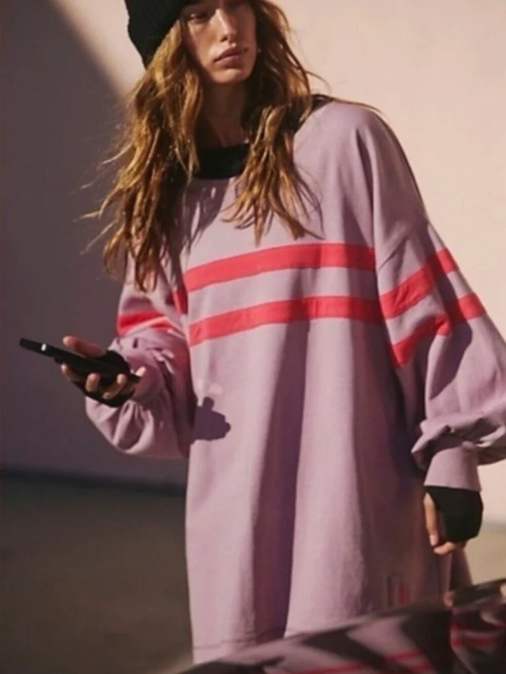 NWOT Free People Post Up Layer Top Purple size- MEDIUM - Picture 2 of 5